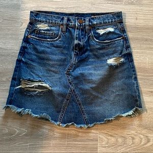 BLANKNYC Jeans Skirt. Distressed, raw hem, Size 24